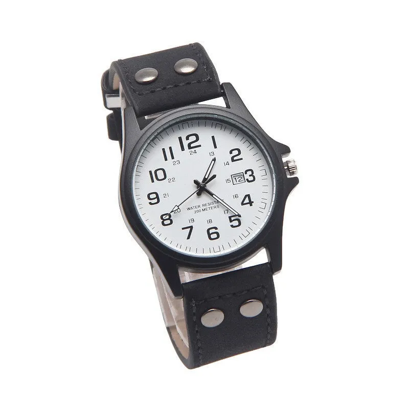 Men's Watch Made of Alloy Belt Quartz Watch Men's Watch Casual Calendar Student Watch