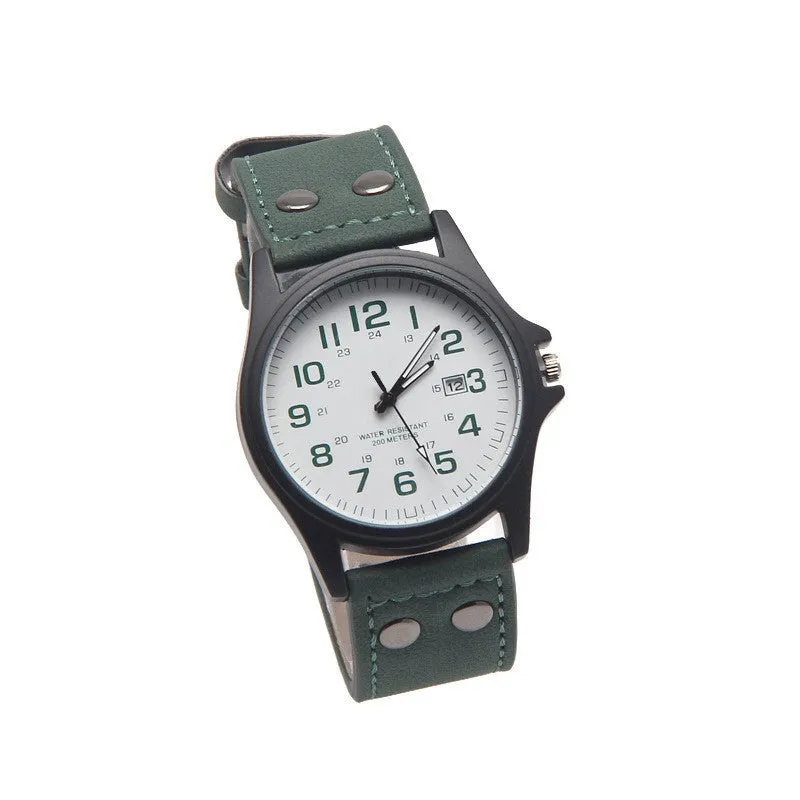 Men's Watch Made of Alloy Belt Quartz Watch Men's Watch Casual Calendar Student Watch