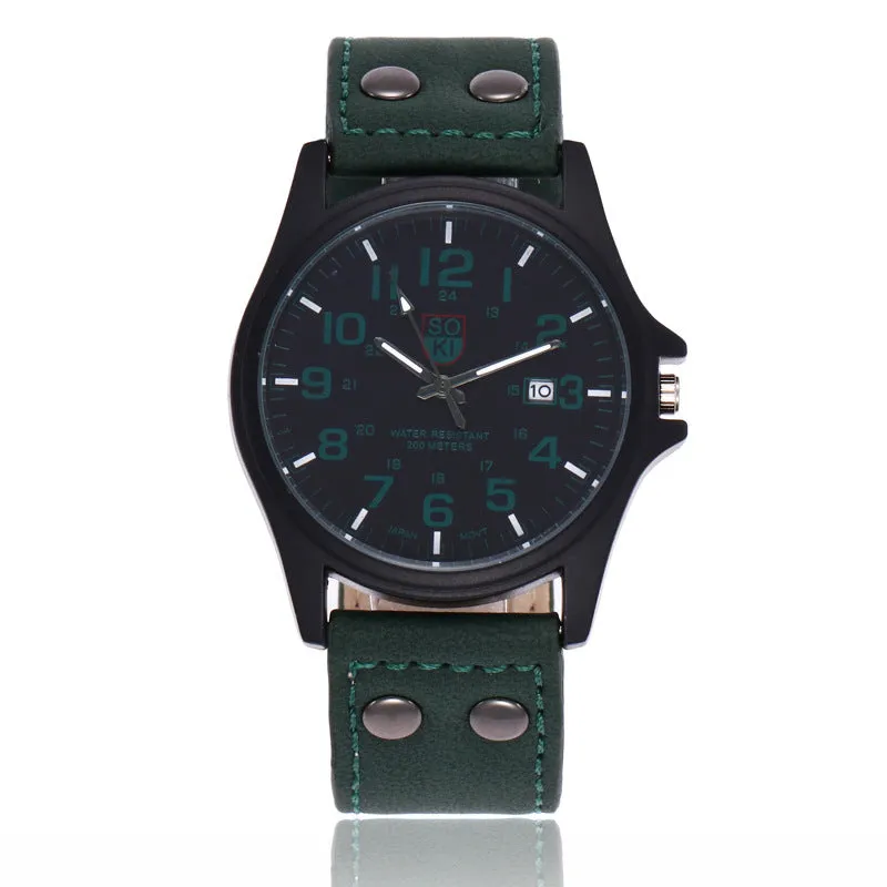 Men's Watch Made of Alloy Belt Quartz Watch Men's Watch Casual Calendar Student Watch