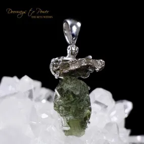 Meteorite & Moldavite Tektite Pendant 'Galactic'