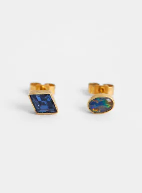 Mismatched Stud Earrings Blue