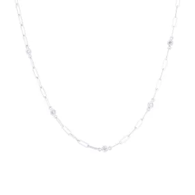 Modern Paperclip Station Diamond Necklace 1/2ct