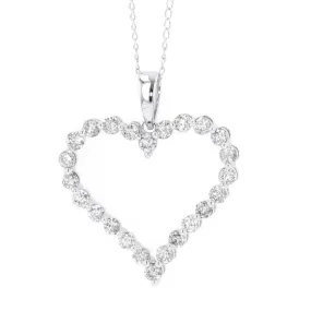 Mountz Collection 1CTW Single Prong Diamond Heart Pendant in 14K White Gold