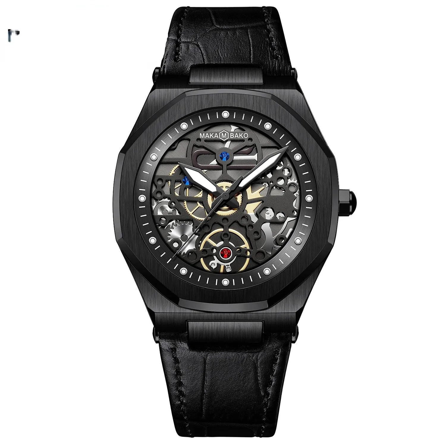 Movement Stainless Steel with Black Warrior Calendar Men's Waterproof Watch