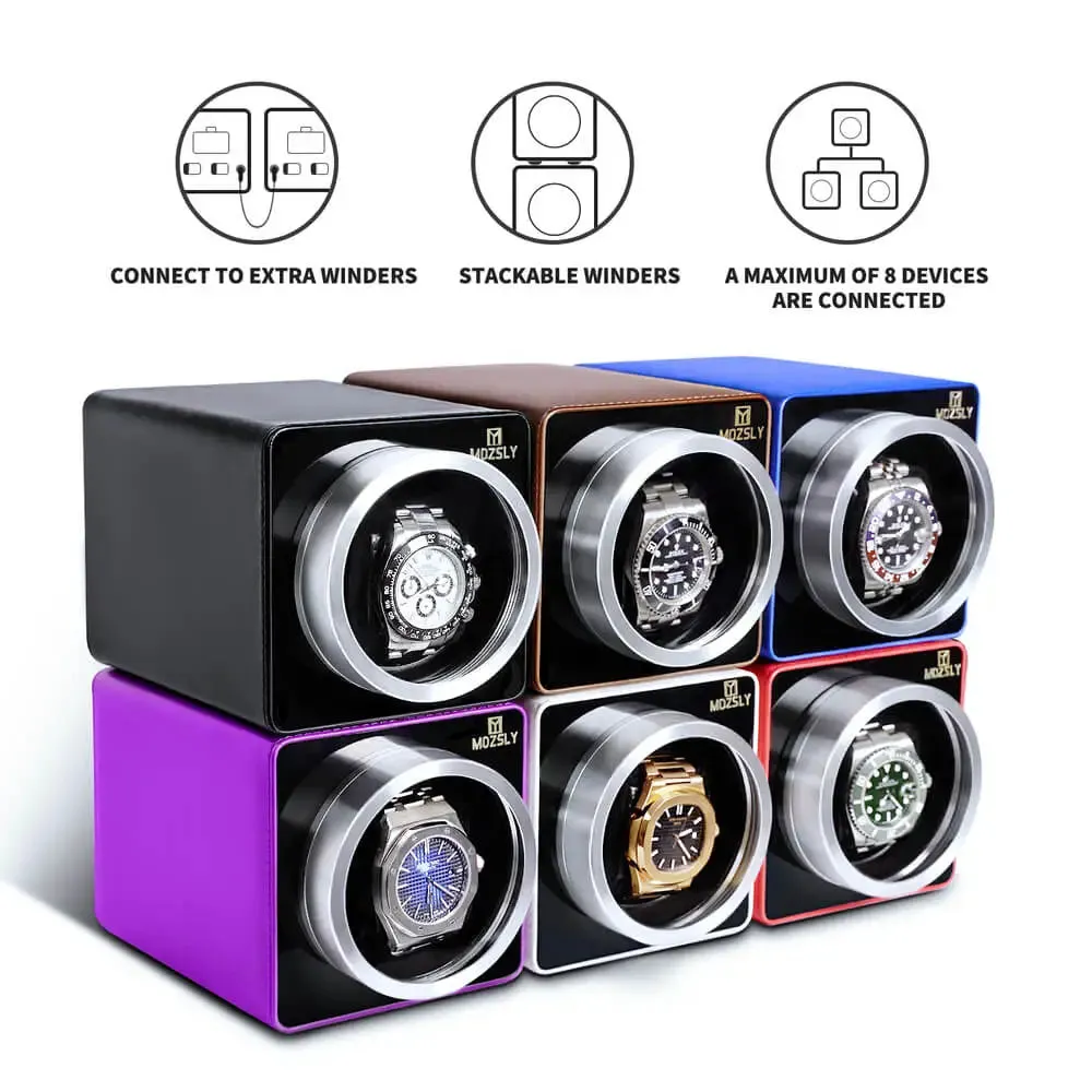 MOZSLY® Single Watch Winder - Brown Leather