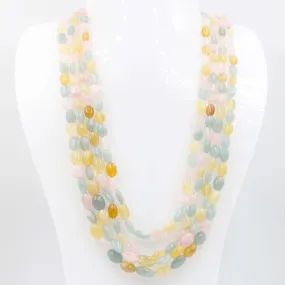 Multi Gemstone Layered Necklace Multi Strand Layered Necklace Aquamarine Necklace Morganite Necklace Heliodor Necklace Yellow Beryl SKU: 6143078