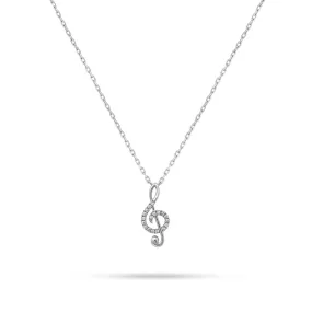 Music Note Round Diamond Pendant