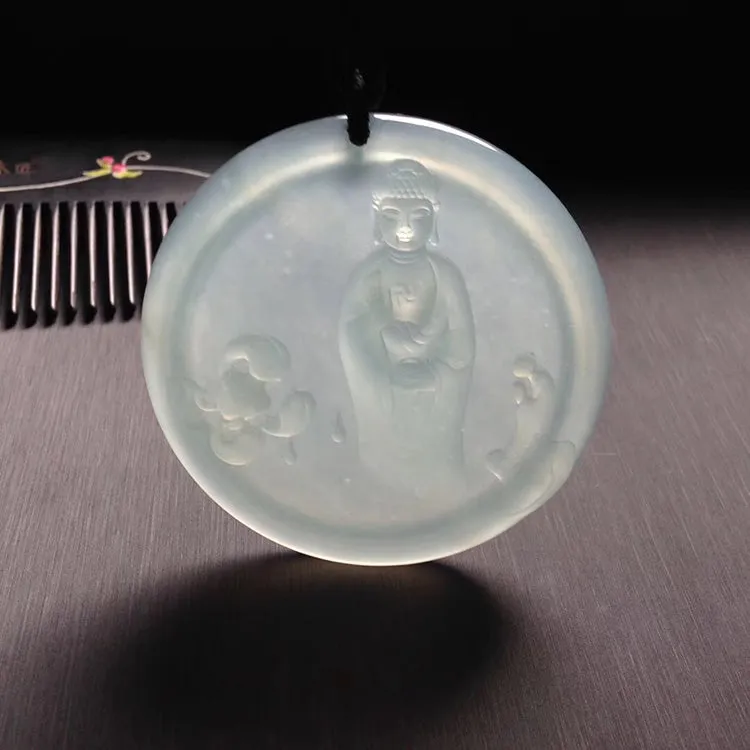 Natural Jade Pendant Jadeite Buddha Pendant PT417