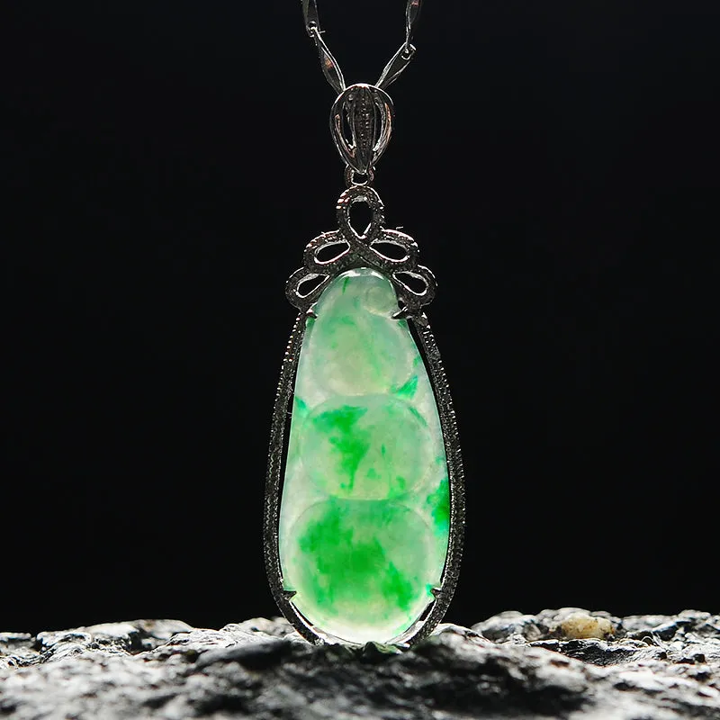 Natural Jade Pendant Jadeite Gold Pendant PT76