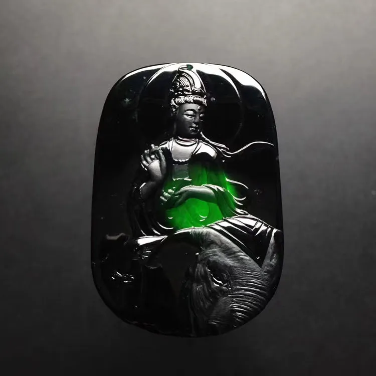 Natural Jade Pendant Jadeite Guan Yin Pendant PT338