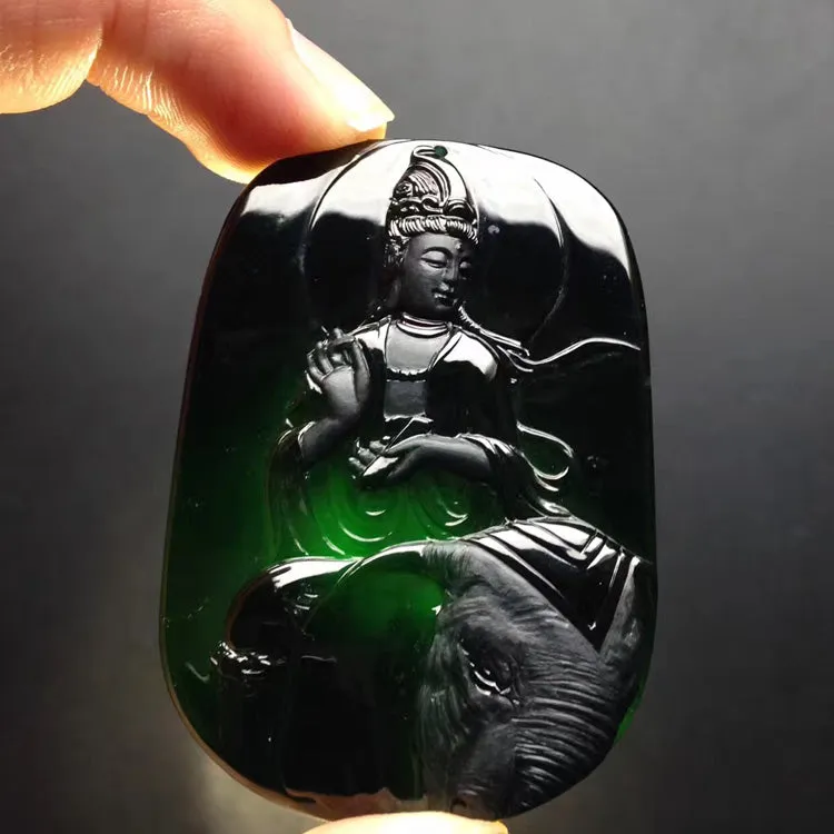 Natural Jade Pendant Jadeite Guan Yin Pendant PT338