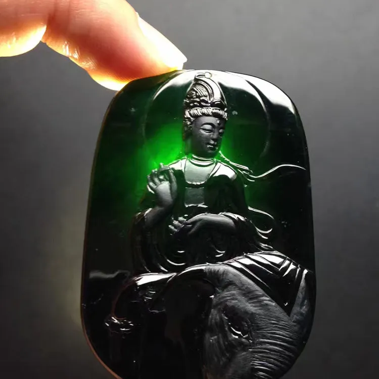 Natural Jade Pendant Jadeite Guan Yin Pendant PT338