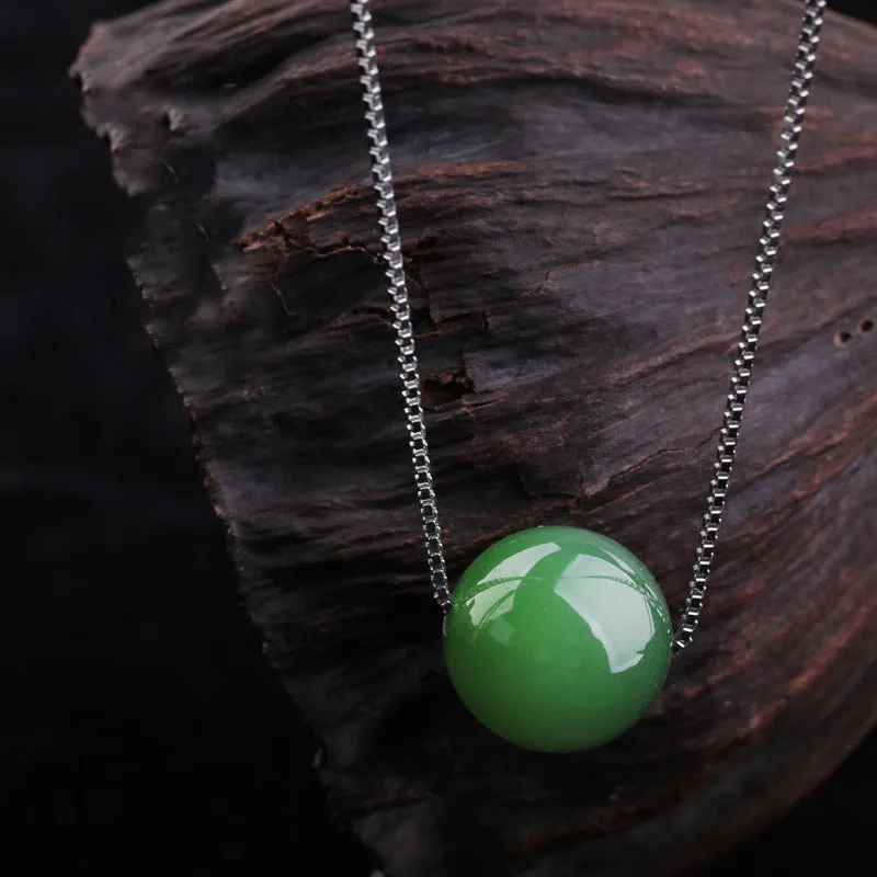 Natural Jade Pendant Nephrite Silver Pendant ZPT187