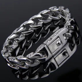 New Hot Sales Titanium Steel Men's Charm Bracelets Retro High Quality Mens Bracelets Cool Male Biker Jewelry Accessories