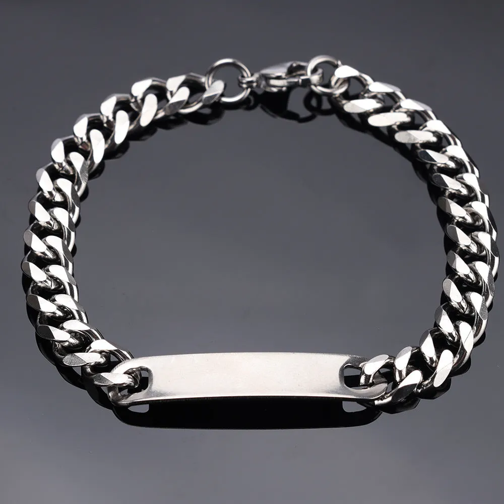 New style stainless steel music code lettering Cuban NK couple bracelet for men and women