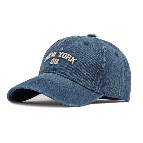 New York Embroidery Blue Denim Baseball Cap 紐約刺繡藍色牛仔布棒球帽 KCHT2332