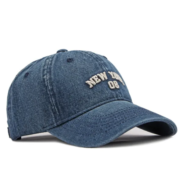 New York Embroidery Blue Denim Baseball Cap 紐約刺繡藍色牛仔布棒球帽 KCHT2332