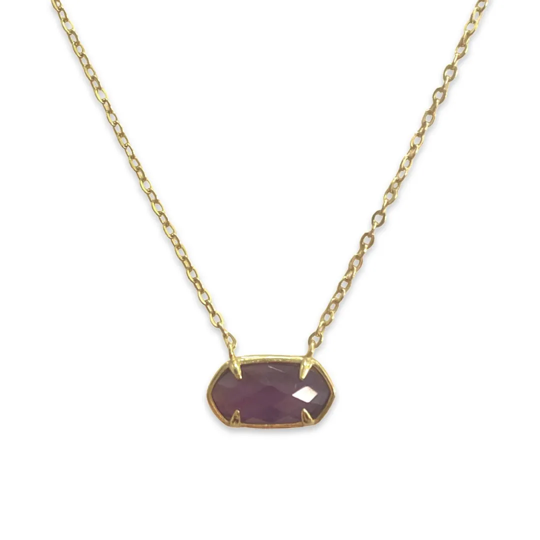 Noellery Birthstone Gemstone Prong Necklace