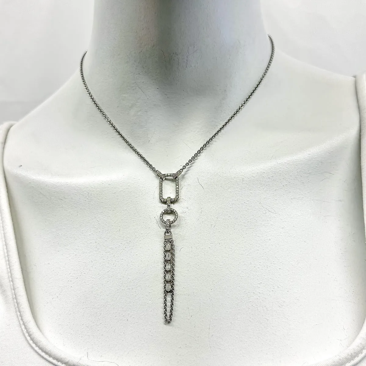 Norman Covan 18K White Gold Diamond Pendant Necklace