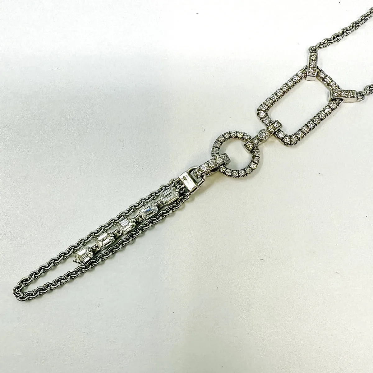 Norman Covan 18K White Gold Diamond Pendant Necklace