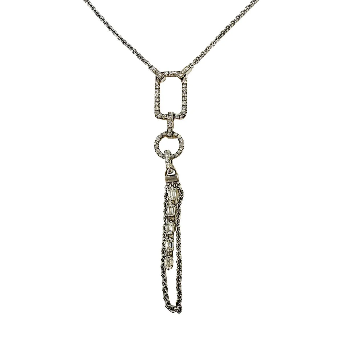 Norman Covan 18K White Gold Diamond Pendant Necklace