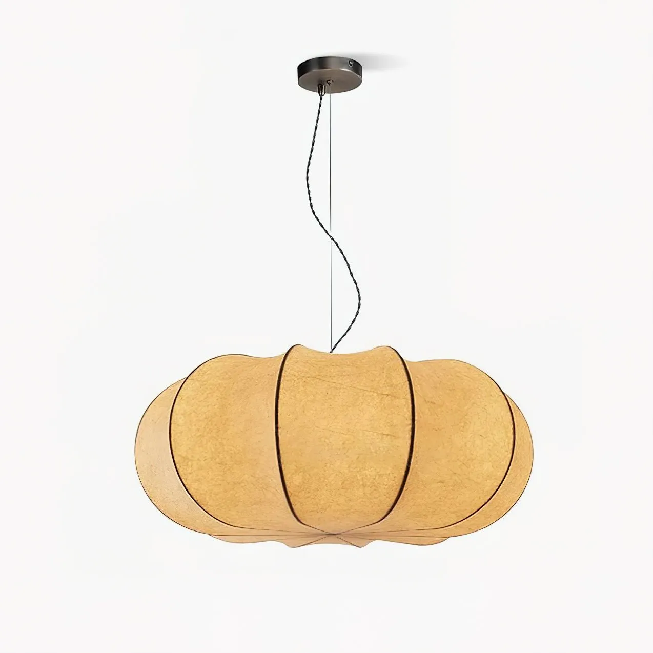 Oblate Silk Pendant Lamp