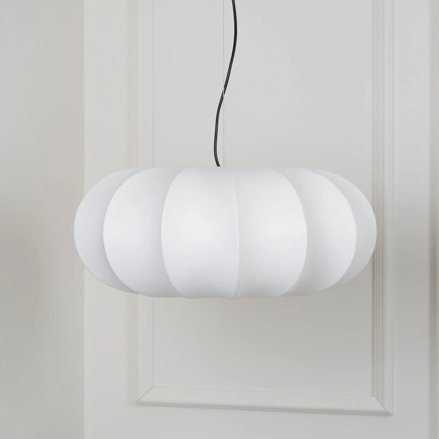 Oblate Silk Pendant Lamp