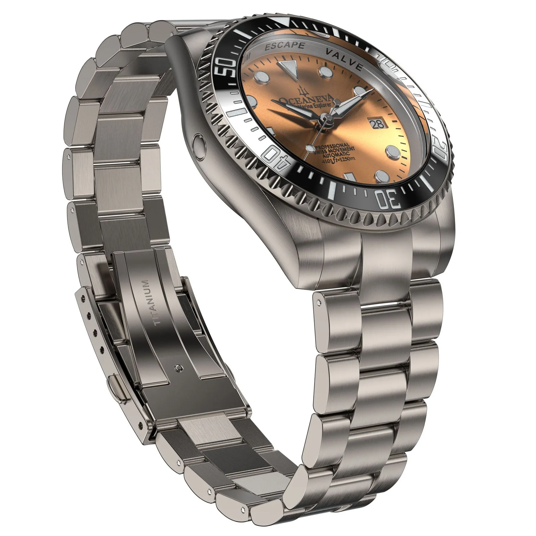 Oceaneva Deep Marine Explorer II Titanium Limited Edition Watch Copper Dial