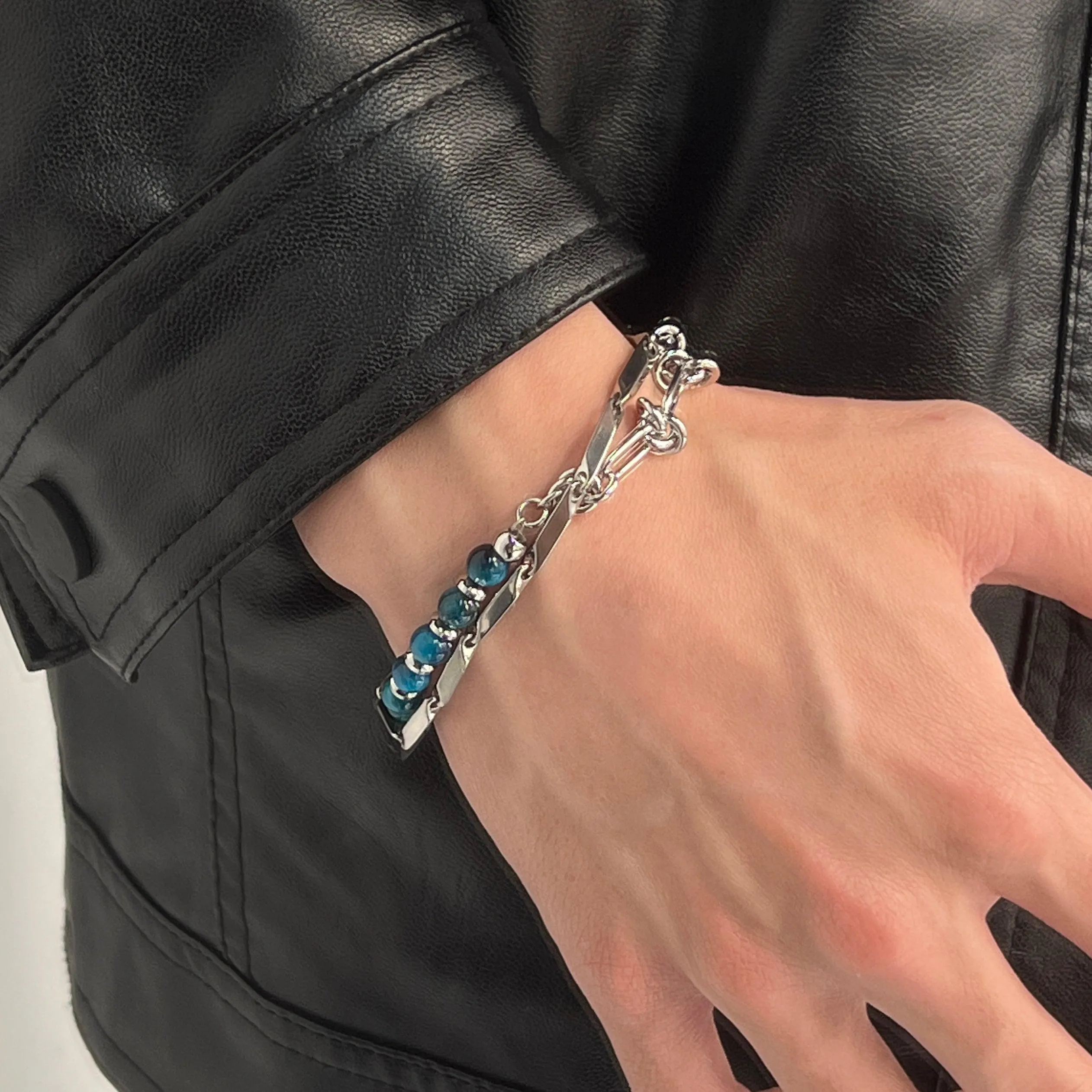 OH Blue Stones Layered Bracelet