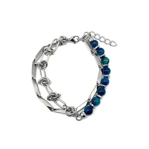 OH Blue Stones Layered Bracelet