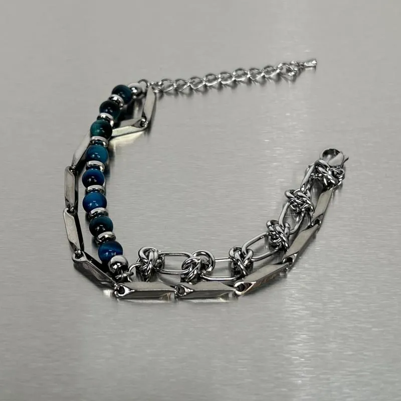 OH Blue Stones Layered Bracelet