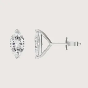 On Point Stud Earrings - Marquise