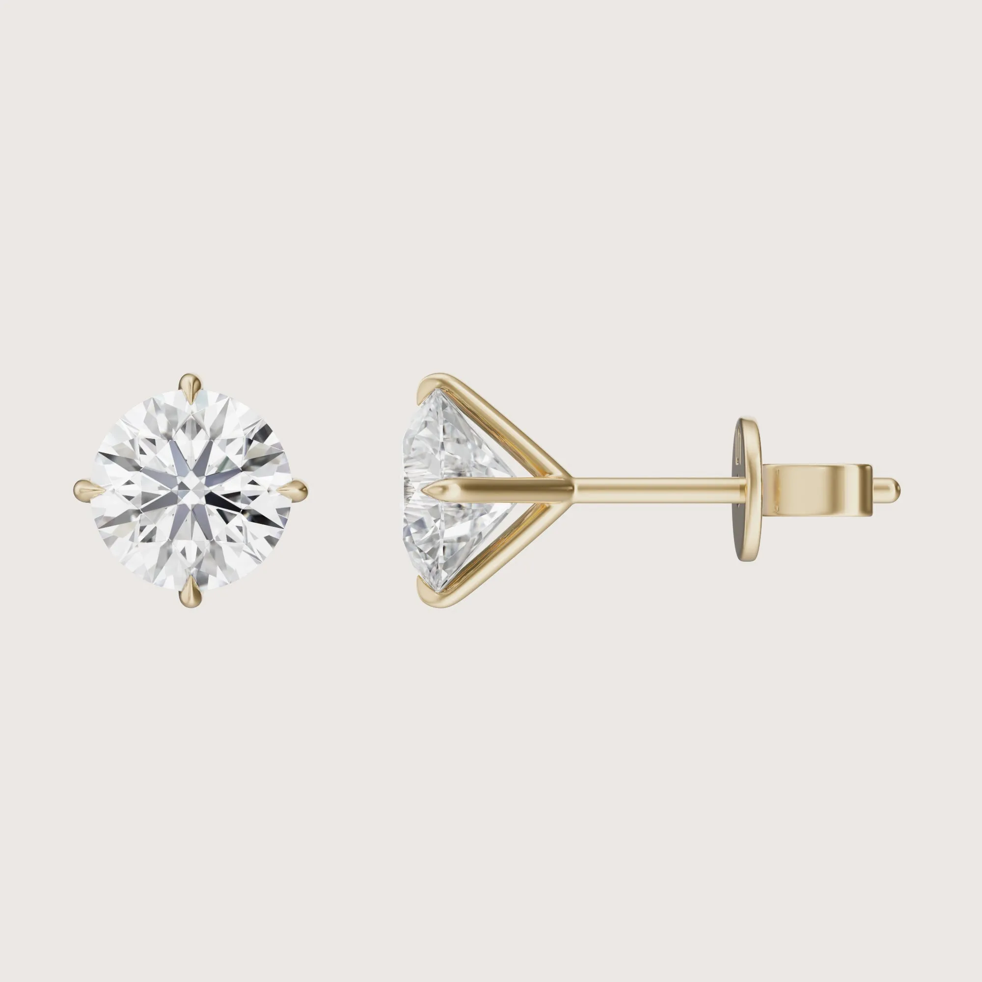 On Point Stud Earrings - Round