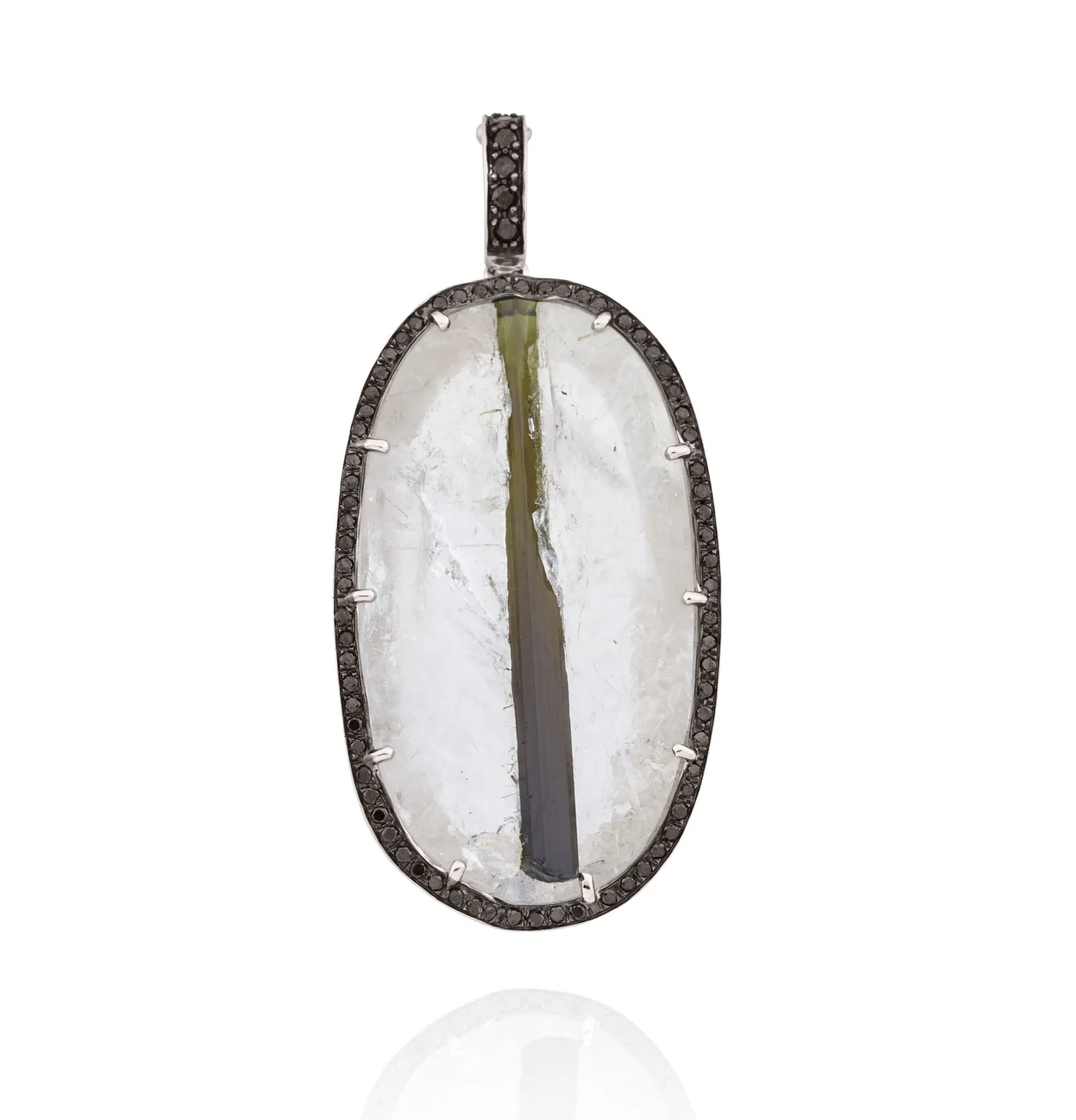 One-of-a-kind Quartz Black Stripe Tourmaline Quartz Detachable Charm