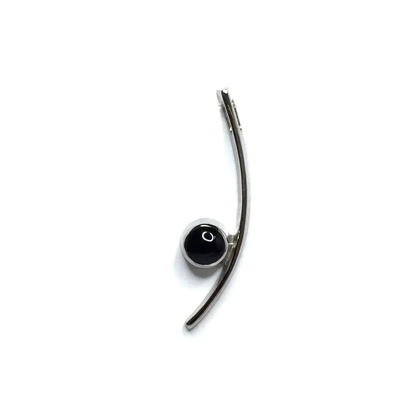 Onyx Round Inlaid Curved Bar Pendant