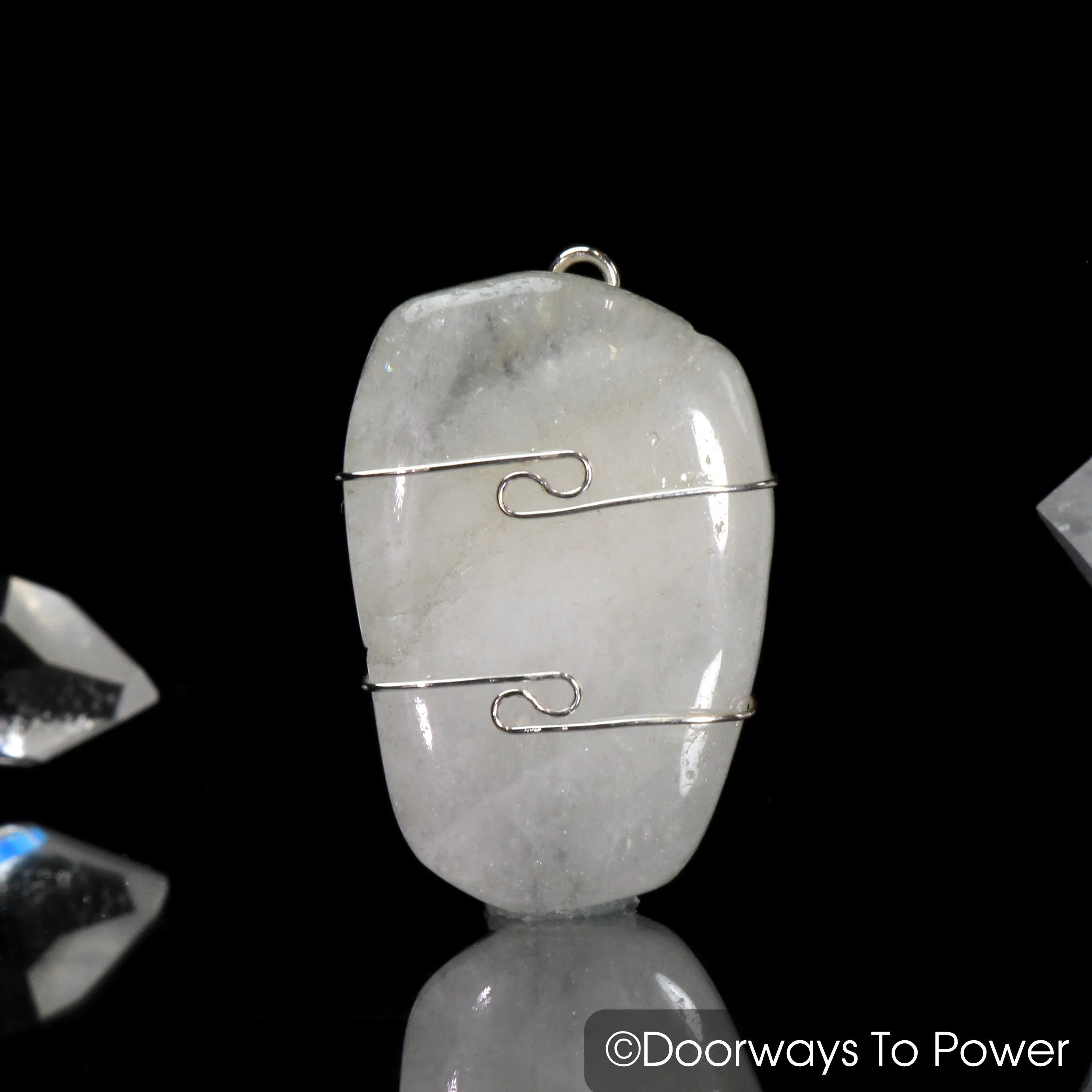 Original White Azeztulite Crystal Pendant Azozeo Activated