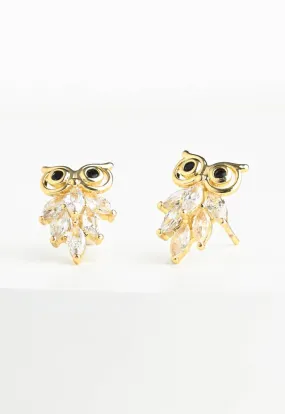 Owl Zircon Studs