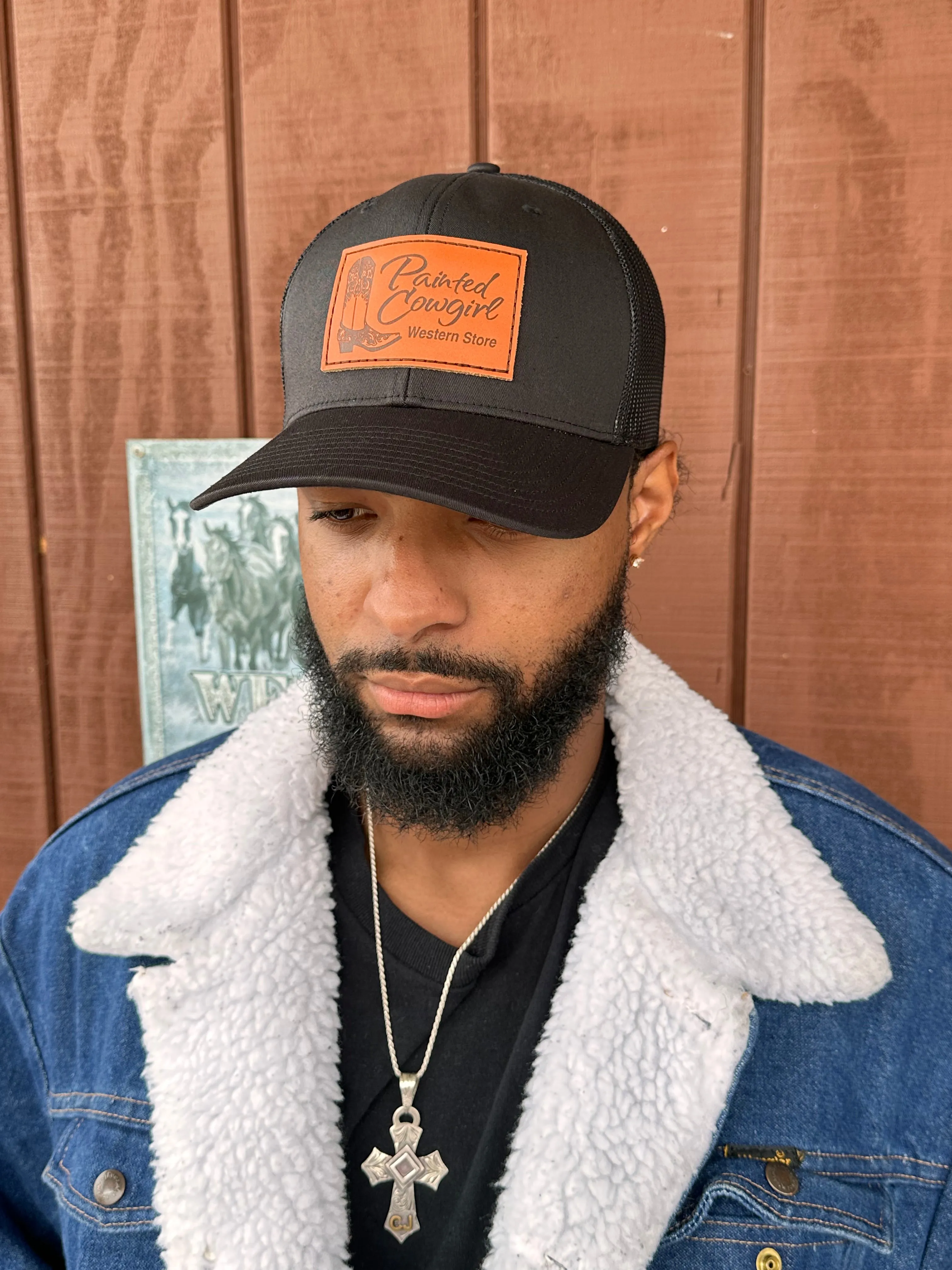 Painted Cowgirl Black Unisex Ball Cap