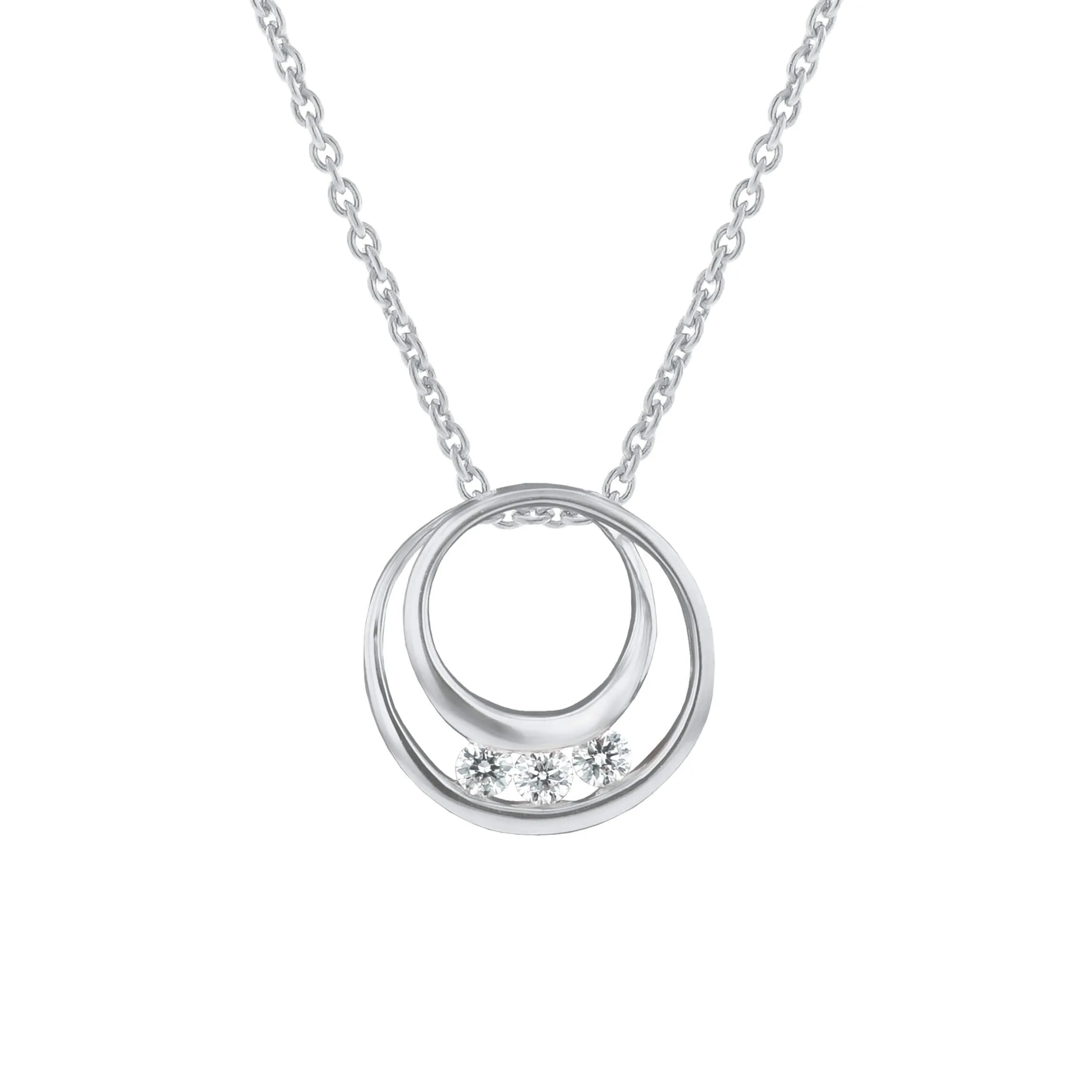 Past Present Future Circle Diamond Necklace 1/5ct