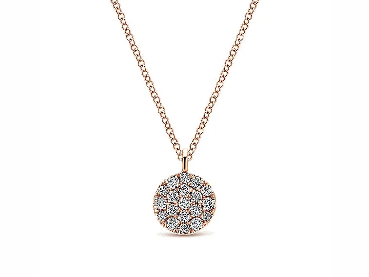 Pavé Diamond Necklace in Rose Gold