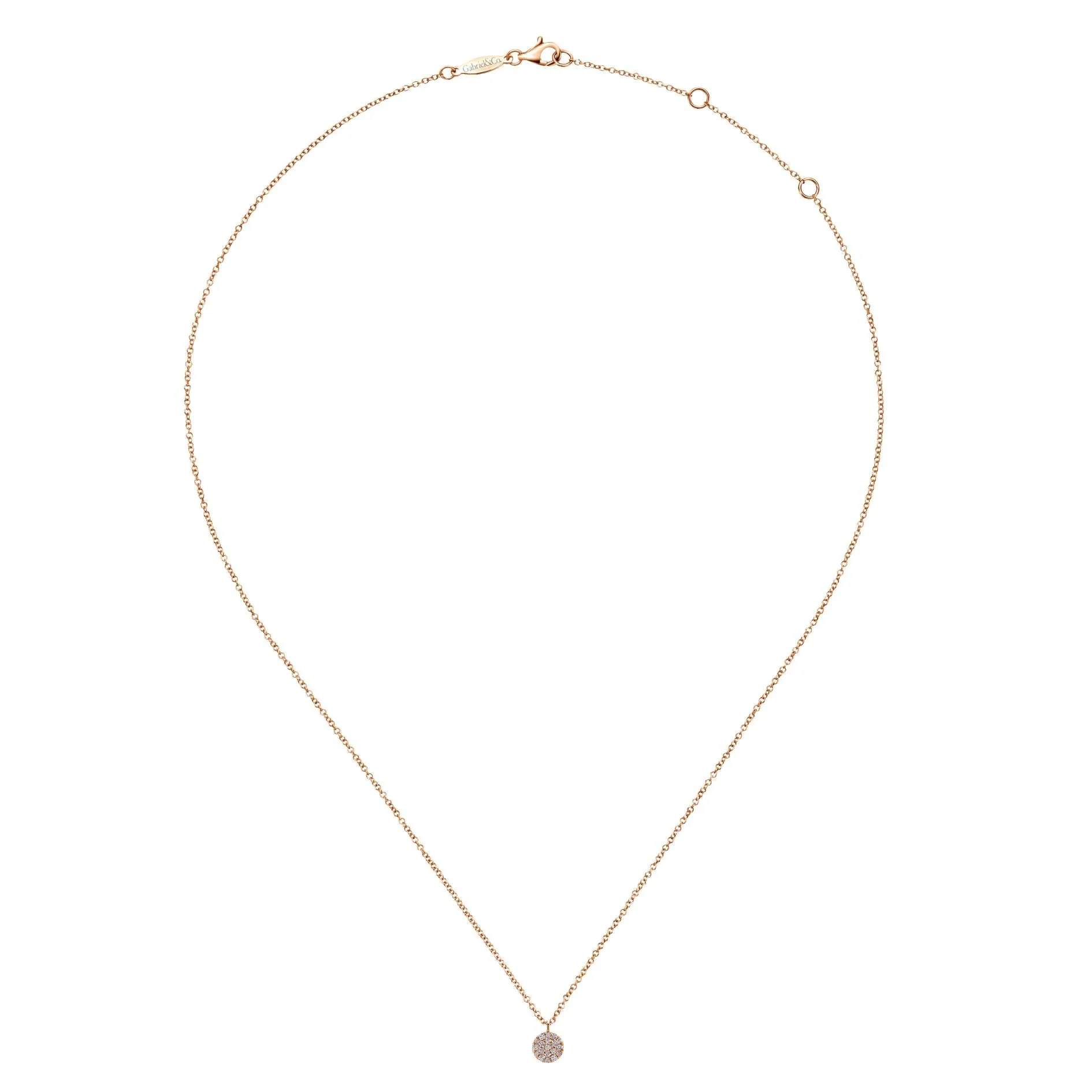 Pavé Diamond Necklace in Rose Gold