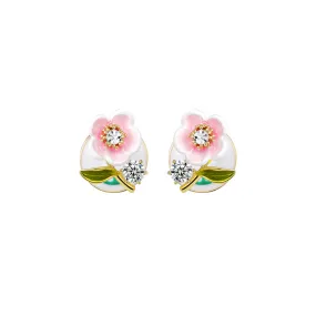 Peach Blossom Stud Pink Earrings