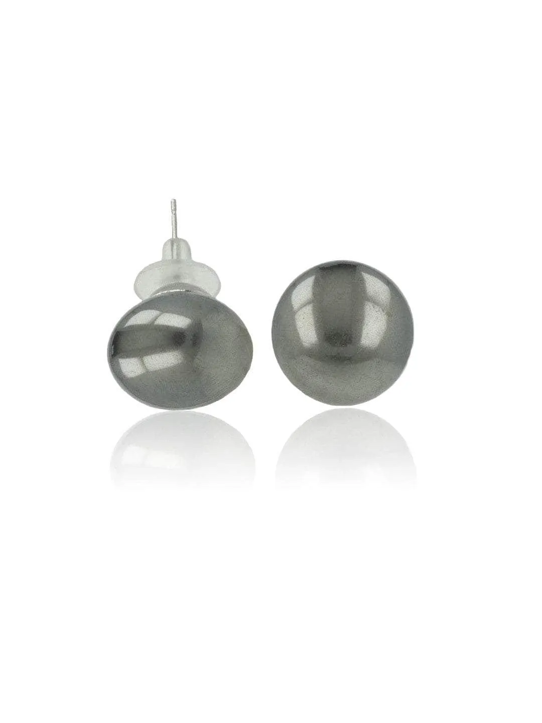 Pearl Statement Studs Gray