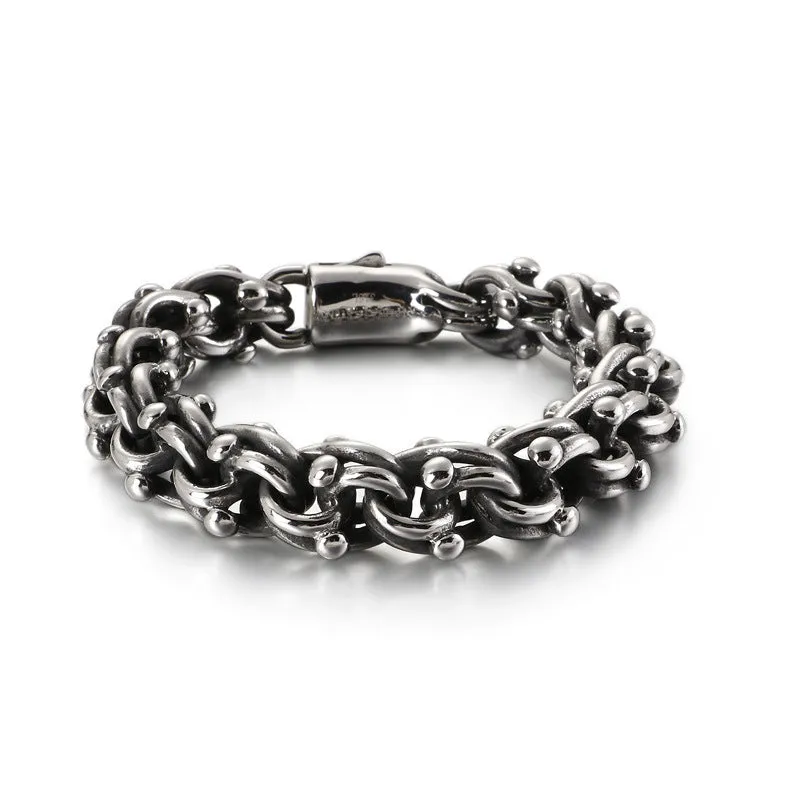 Personalized Retro Titanium Steel Locomotive Chain Bracelet for Men