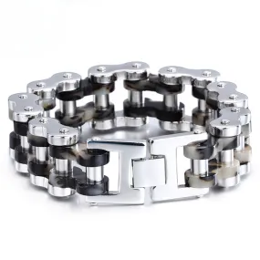 Personalized Titanium Steel Locomotive Chain Bracelet for Men - Rock Style Boyfriend Jewelry, Perfect for Dropshipping