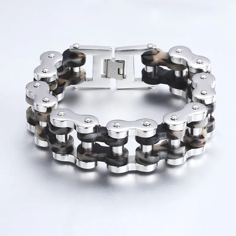 Personalized Titanium Steel Locomotive Chain Bracelet for Men - Rock Style Boyfriend Jewelry, Perfect for Dropshipping