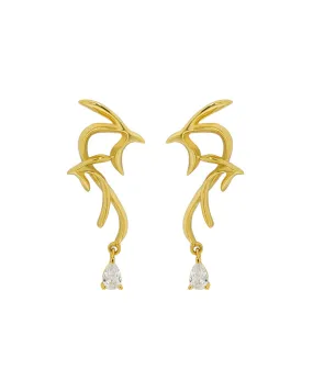 Phoenix Zircon Earrings - Gold