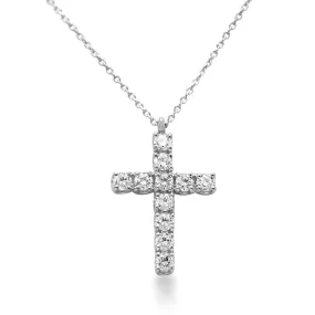 Platinum 0.54ct Diamond Cross On Chain