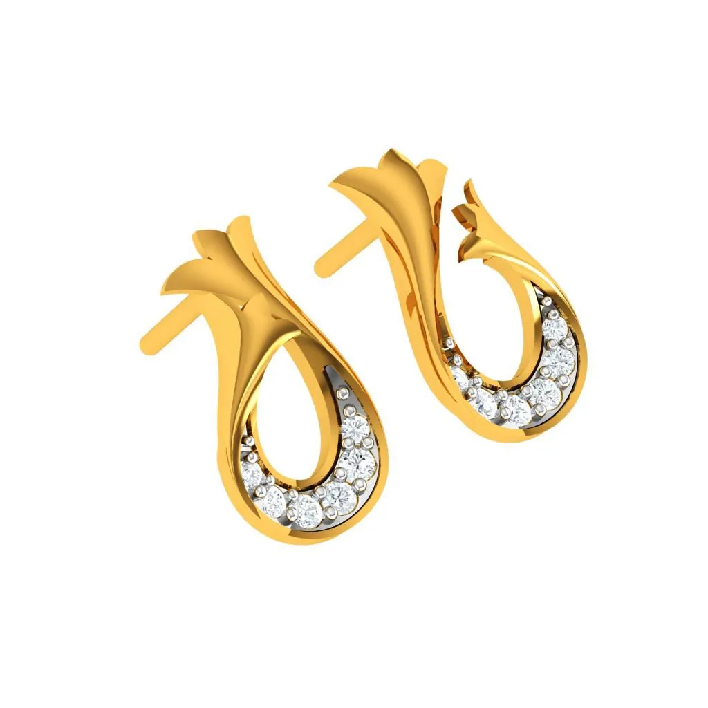 Pleasant Daily Wear 18k Gold Diamond Ear Top