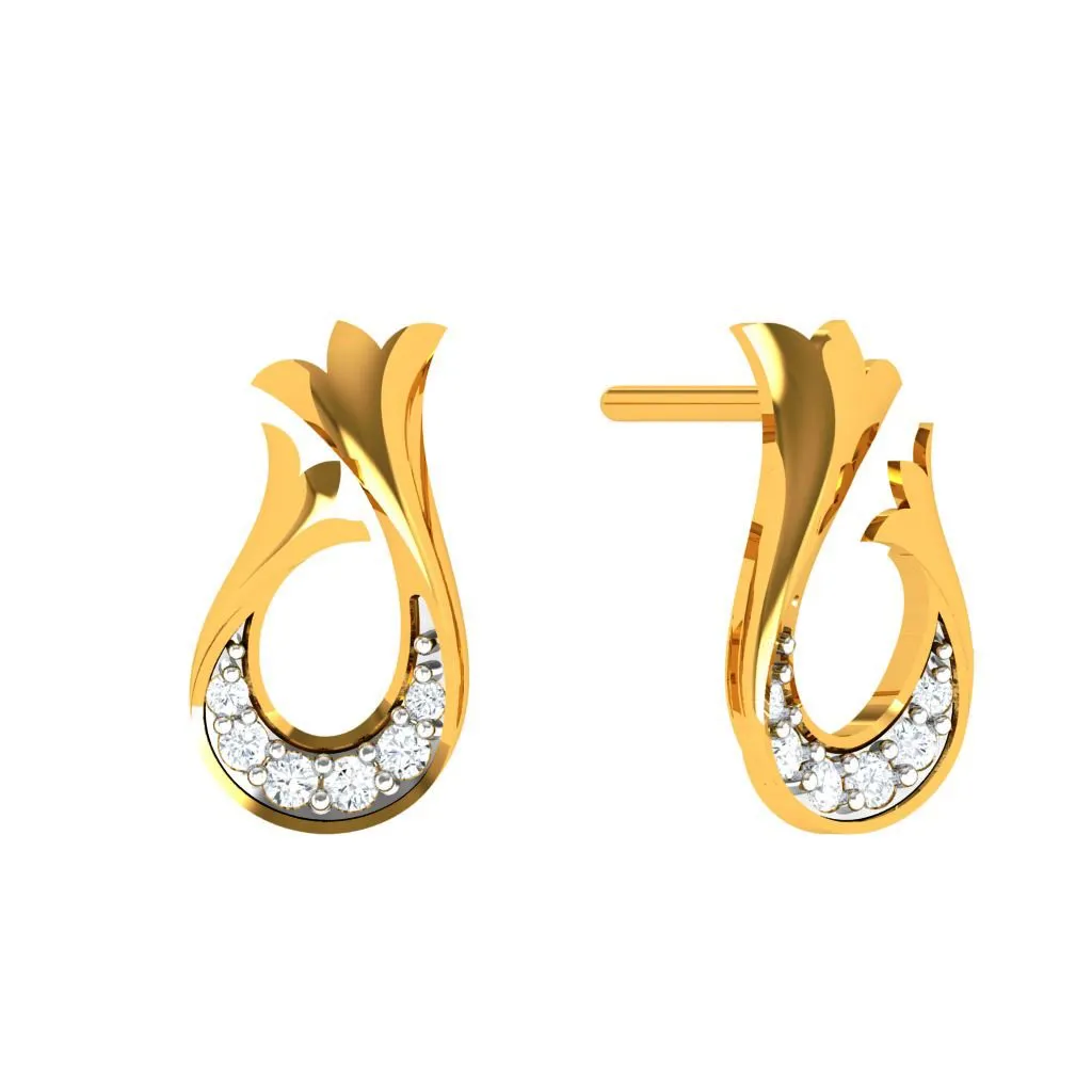 Pleasant Daily Wear 18k Gold Diamond Ear Top